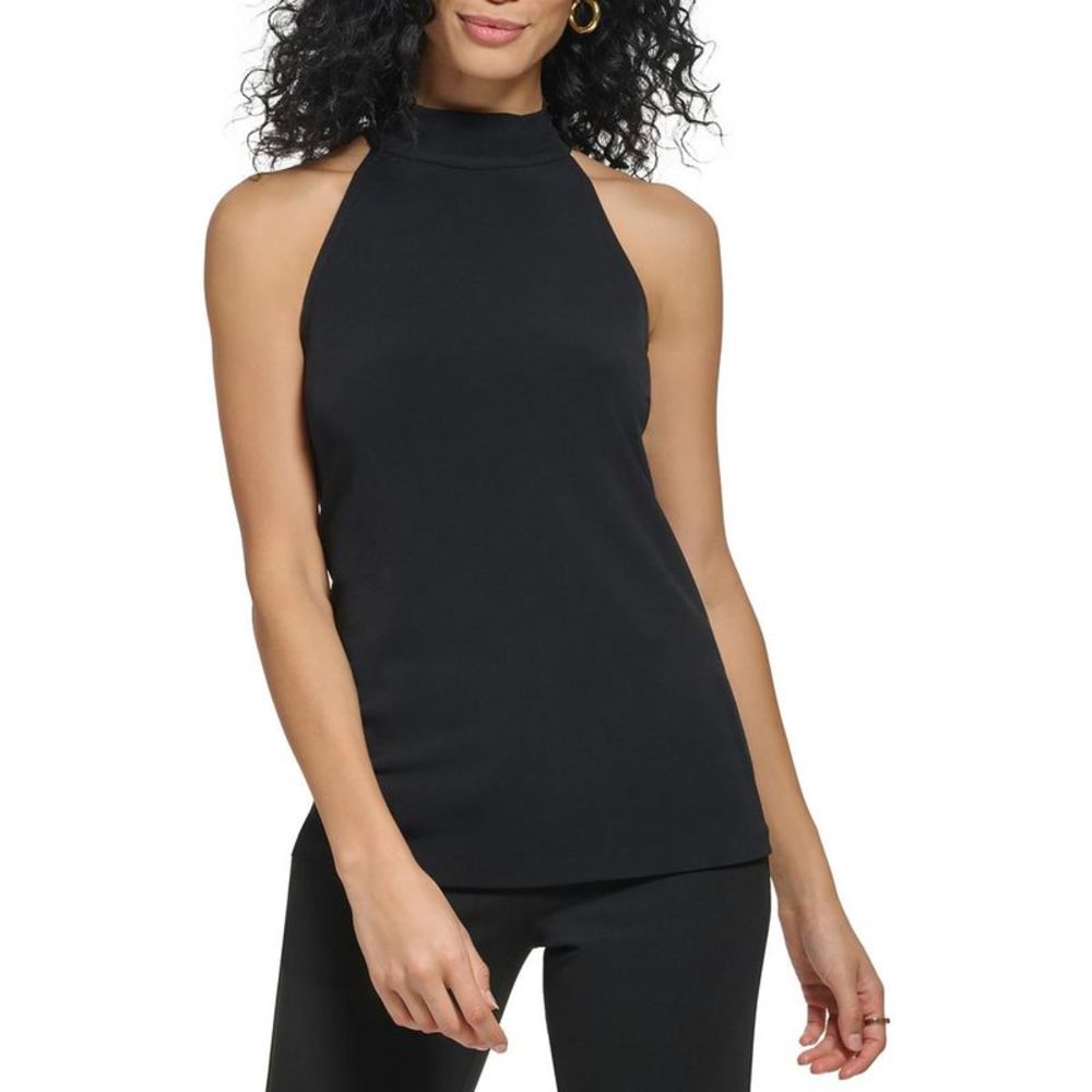 DKNY Womens Black Solid Mock Neck Tank Blouse Shirt NWT